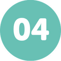 A circular, teal numeral "04" in a bold, white font. The number stands out against the solid background, conveying a sense of simplicity and clarity.