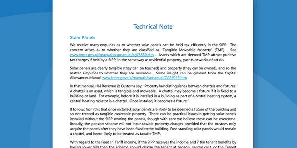Technical Note - Solar Panels