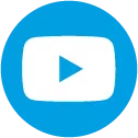 A blue circular icon features a white play button in the center. It signifies video content, commonly associated with online platforms for streaming and sharing videos.