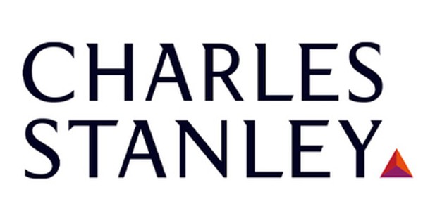 A logo features the text "CHARLES STANLEY" in a bold, modern font, accompanied by a small red triangular graphic. The design conveys a professional and contemporary aesthetic.