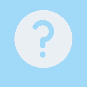 A circular light blue background features a large white question mark at the center, suggesting uncertainty or curiosity in a simple, minimalist design.