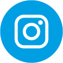 A blue circular logo features a white camera icon at its center, representing a popular social media platform. The background is simple, emphasizing the logo's recognizable design.