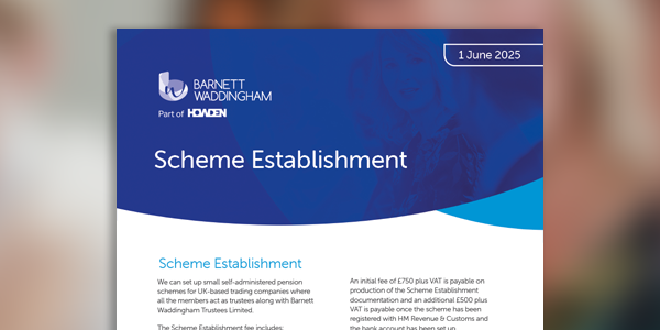 Scheme Establishment Fee Schedule