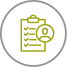 A clipboard with a checklist and a simplified user icon is displayed, suggesting tasks related to user management or assessments in an organized context.